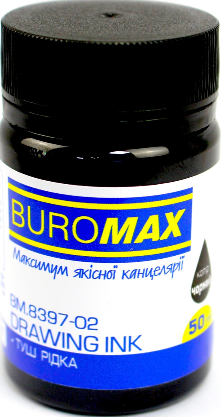 Туш для креслення "Buromax" №BM.8397-02 50мл чорна