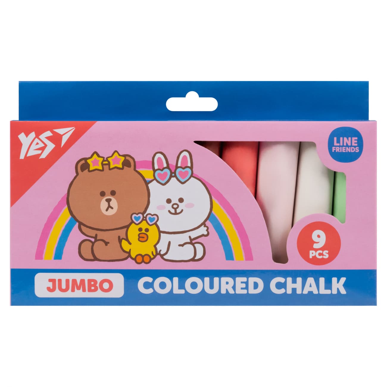 Мел цветн. "Yes" №400502 9шт Jumbo Line Friends(6)(48)