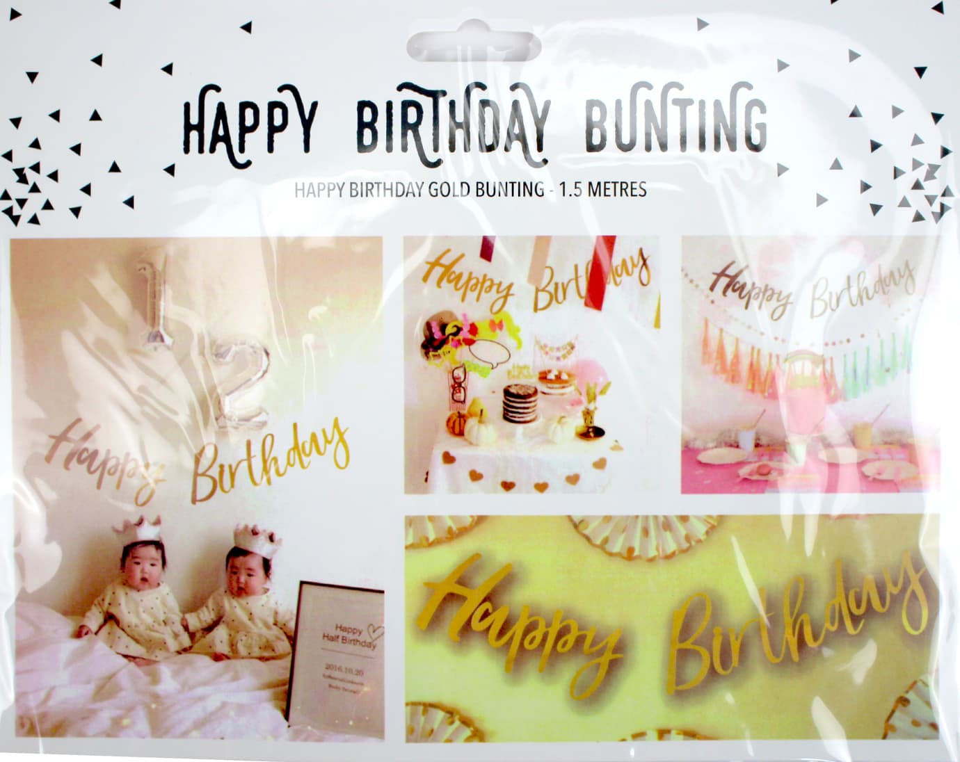 Гірлянда "Happy Birthday" золото №80204(12)