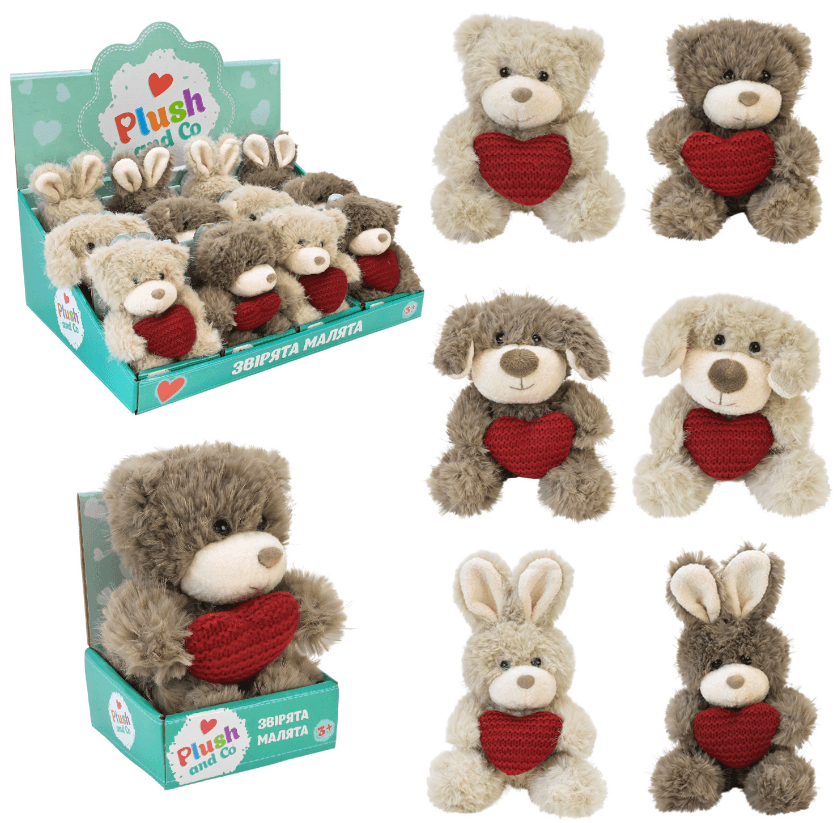 М'яка ігр. "Plush and Co" ведмедик/кролик/песик 13см, в кор38х26х14см №PLC25013(12)(144 КІ