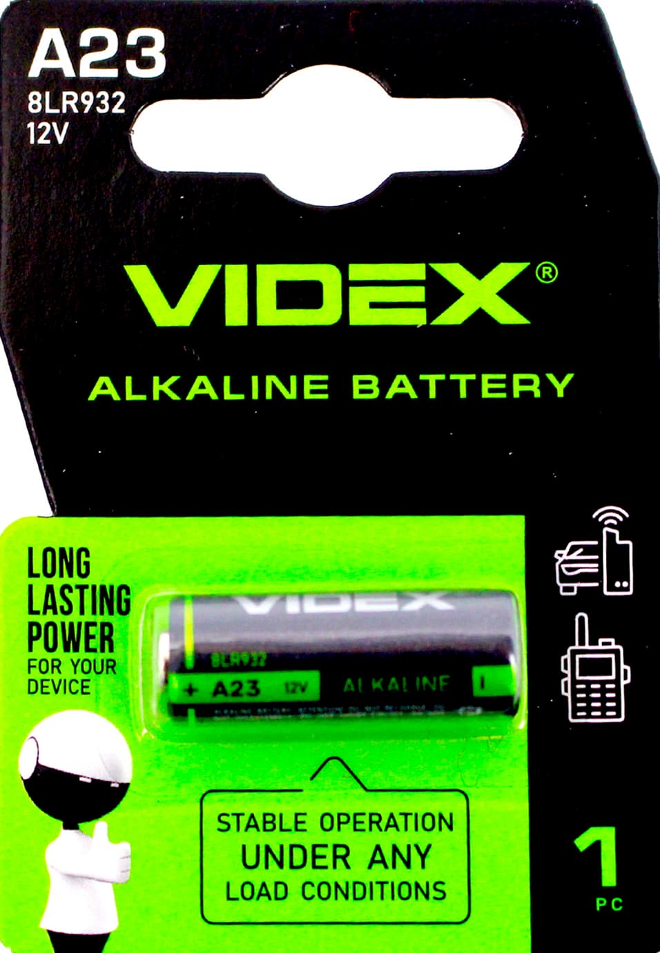 Батарейка Videx A23/E23A/1bl(1)(12)