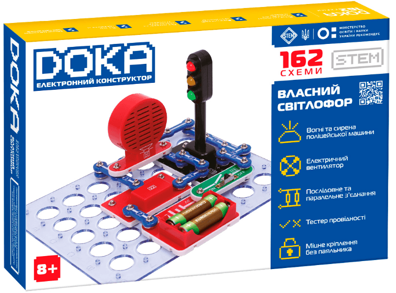 Конструктор електронний "Doka" 162 схеми №D70714/КіддіСвіт/