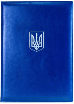 Папка А4 "Герб (тризуб)" з тисн. Nebraska темно-синя (срібло) №O36047-24/Optima/(15)