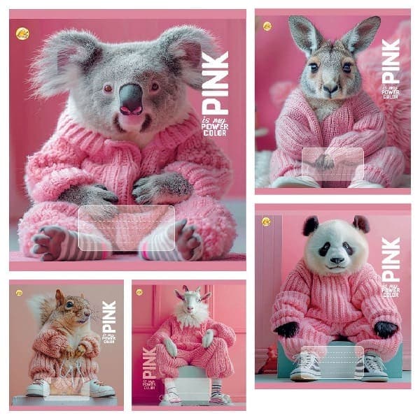 Тетрадь 24л. клет. /ТВ/ "Pink" №И51303(20)(320)