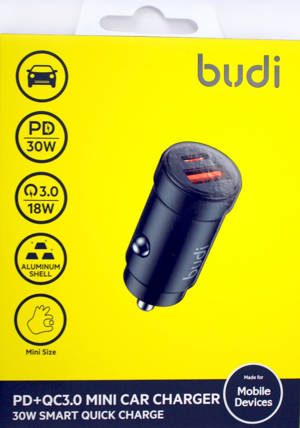 Зарядное устройство авто Budi №CC602 30W быстрая зарядка black/Breidon/