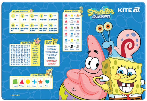Подкладка для стола "Kite" №SB25-207 Sponge Bob (42,5х29cм) PP(10)