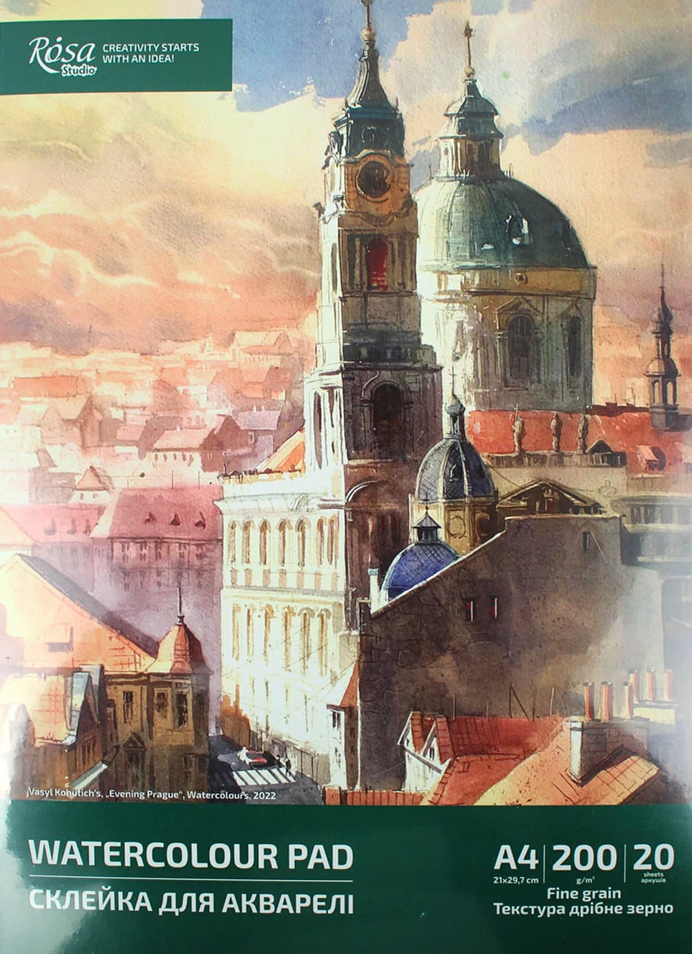 Альбом для аквар. склейка 20/200 А4 №39820004/3480/ROSA Studio/(10)