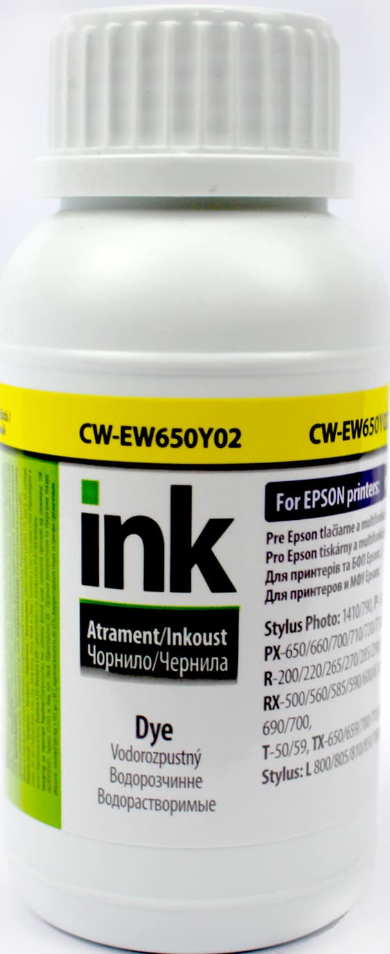 Чернила ColorWay Epson TX650/EW650Y 200мл yellow