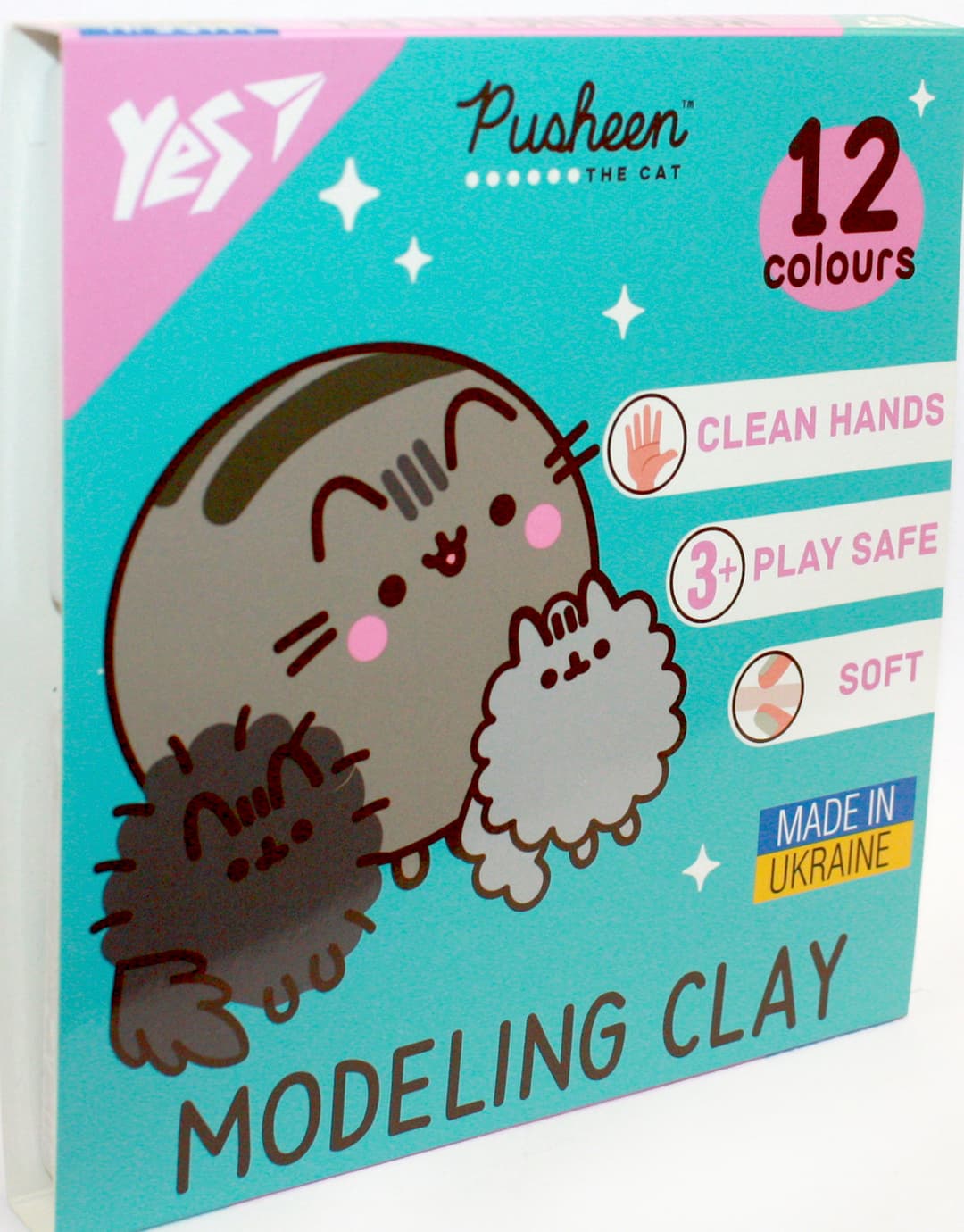 Пластилін "Yes" Pusheen 12 кольор. 240гр №540669(20)