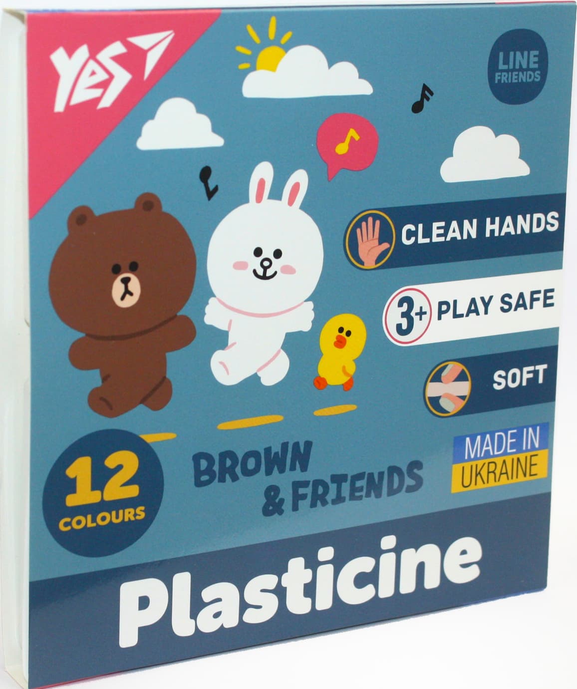 Пластилін "Yes" Line Friends 12 кольор. 240гр №540670(20)