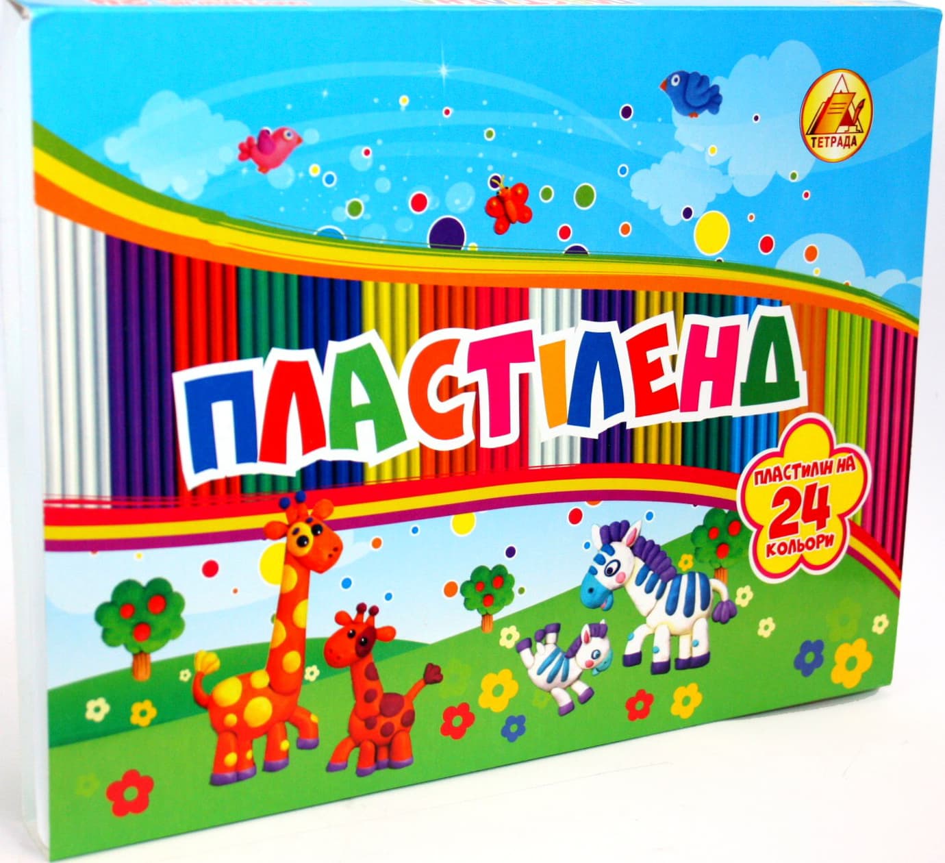 Пластилін 24 кольора 370 гр Ліпландія/Пластіленд Тетрада (20)