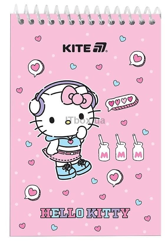 Блокнот пруж. А6 48л.б/лин. пласт. Hello Kitty №HK25-196-1/Kite/(20)