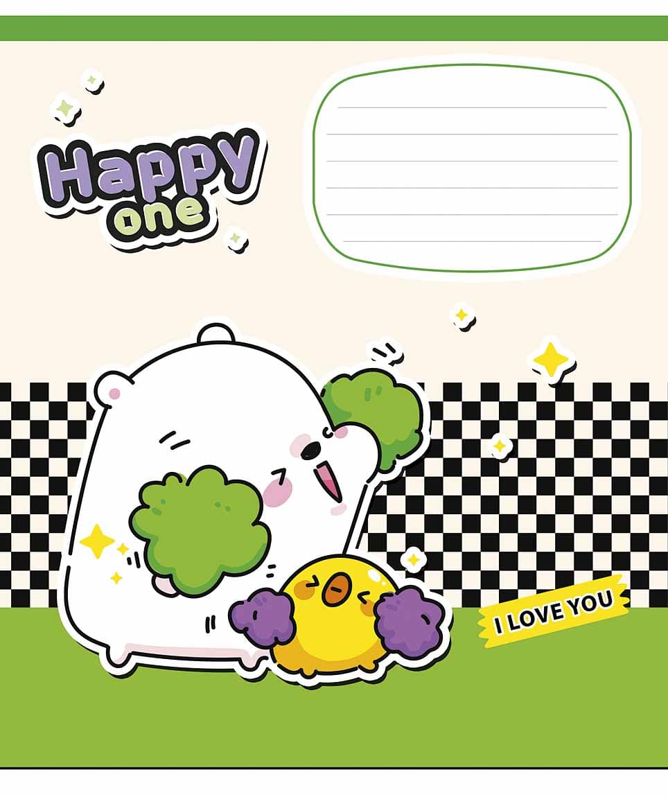Тетрадь 12л. клет. Школярик "Happy one" выб.УФ-лак №012-3532K(30)(300)
