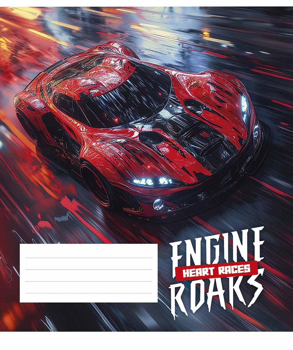 Тетрадь 48л. лин. Школярик "Engine roars heart races" мальч. ВД-лак №048-3520L(10)(100)