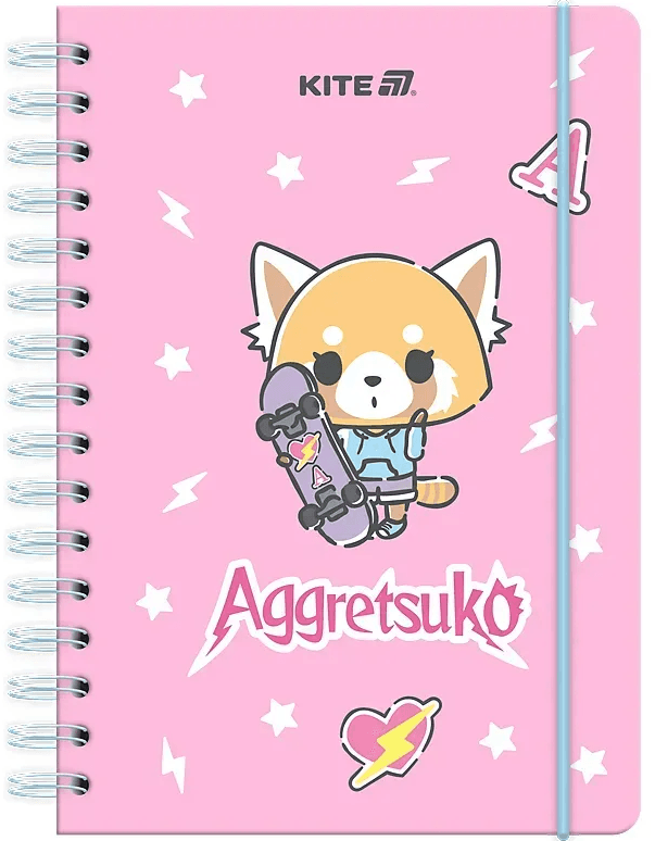 Блокнот пруж. А5 80л. клет. тв. обл. Aggretsuko №AR25-190/Kite/(20)