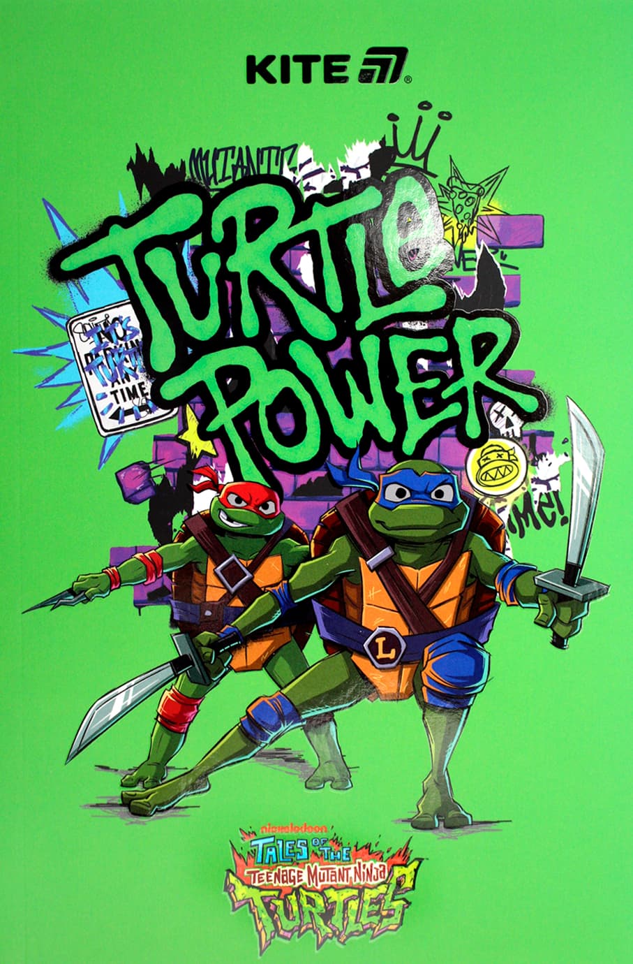 Блокнот А5 64арк. б/лін. м'яка обкл. Ninja Turtles термобіндер №NT25-193-1/Kite/(10)