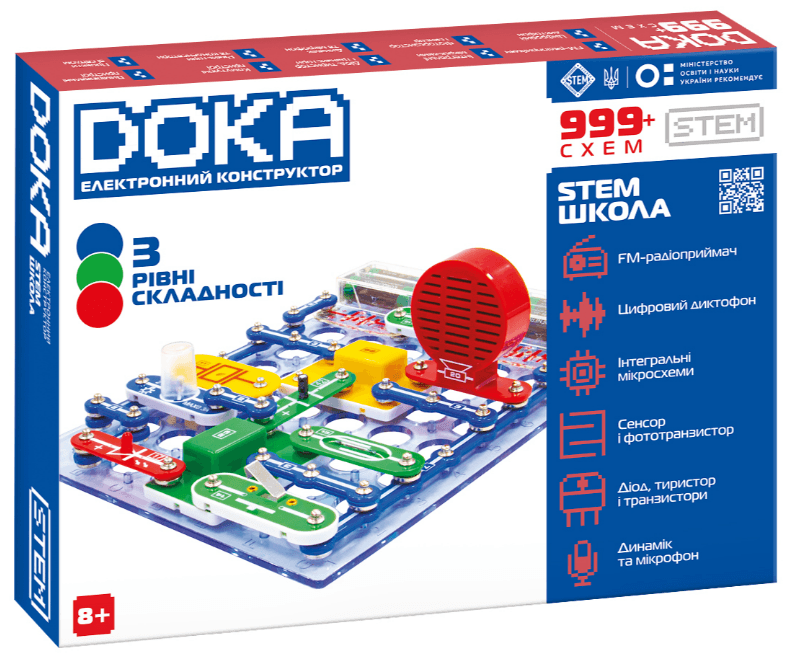 Конструктор електронний "Doka" Школа 999+Схем №D70708/КіддіСвіт/