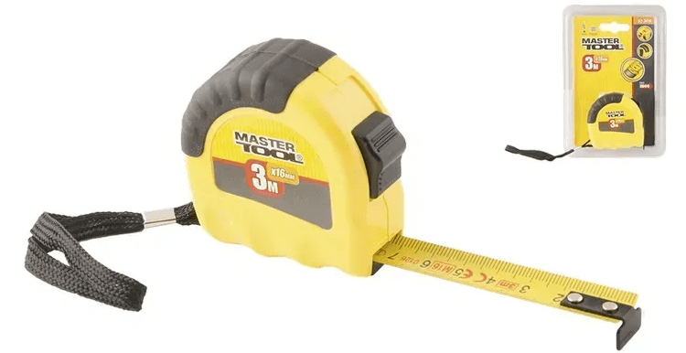 Рулетка Master Tool Shiftlock нейлоновое покрытие 3 мх16 мм №62-3016