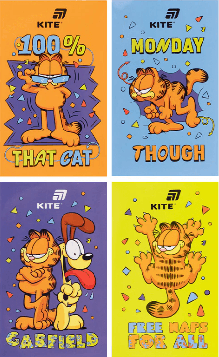 Блокнот А6 50арк. б/лін. тв. обкл. Garfield №GF26-195/Kite/(12)