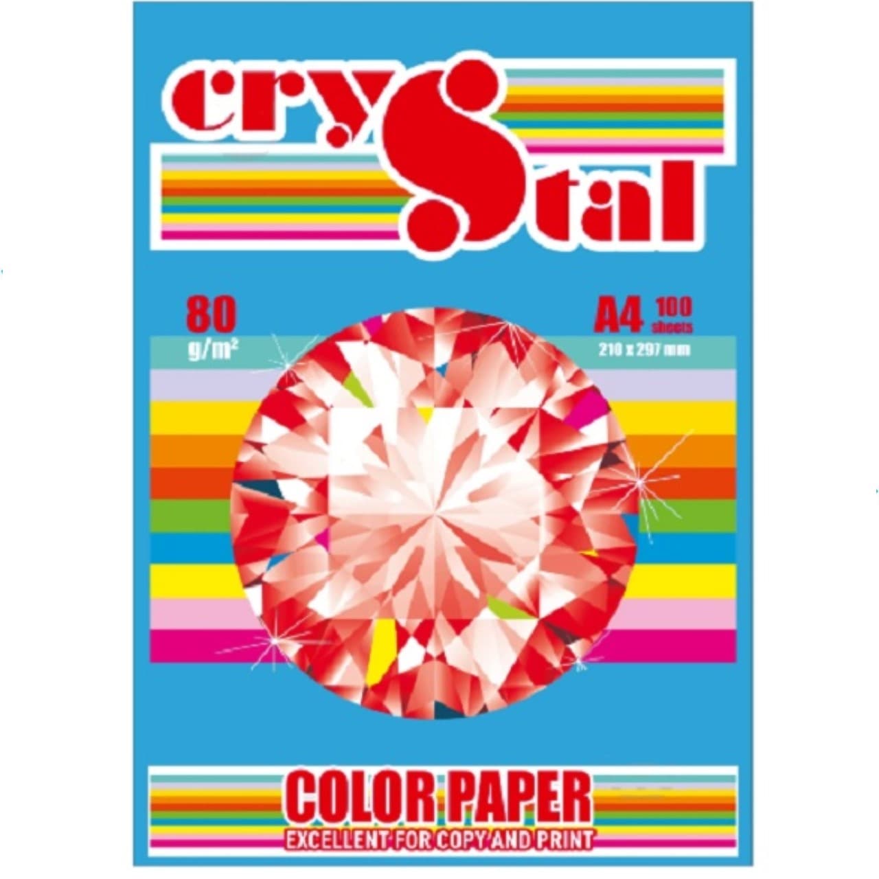 Папір кольор. А4 80г/м інт. Crystal Color Turquoise 220 (синій)(100)(2500)
