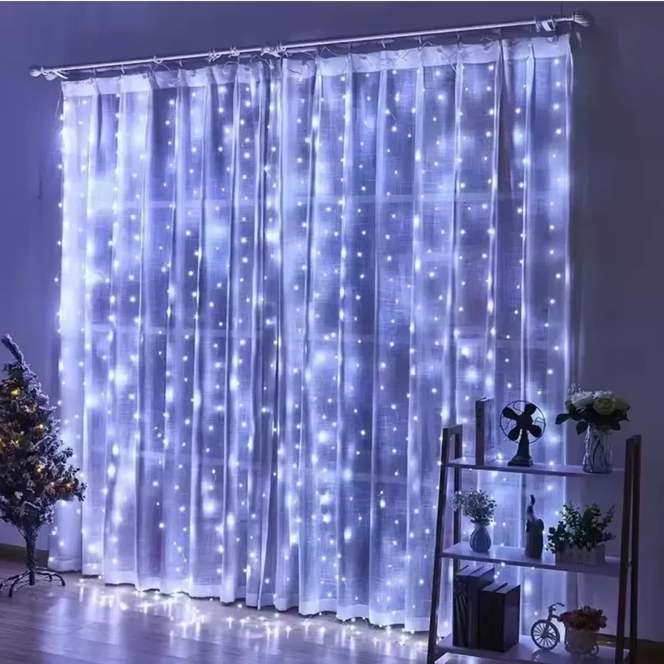 Гірлянда-штора електрич. Роса 400LED USB,20ліній,реле 8режимів,білий L-3мH-2м№1932-03u(50)