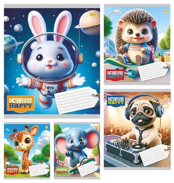 Зошит 12арк. кліт. /ТВ/ "Милі звірята" №ТА61103(25)(600)