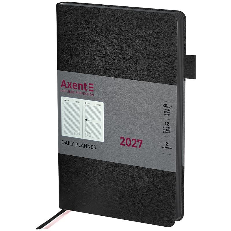 Щоден. А5 "Axent" дат2027 Partner Soft Muse чорний №8827-27-3-A(12)