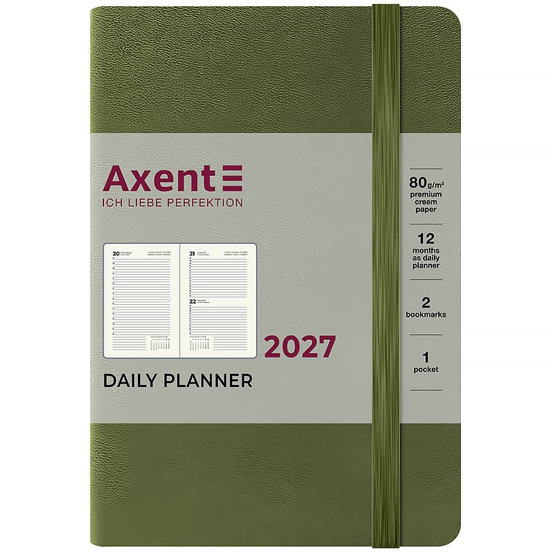 Щоден. А6 "Axent" дат2027 Pocket Strong хакі №8833-27-65-A(12)