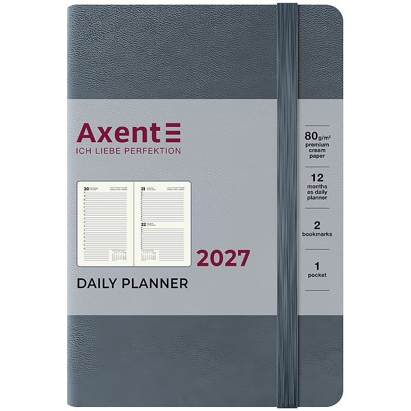 Щоден. А6 "Axent" дат2027 Pocket Strong сірий №8833-27-62-A(12)