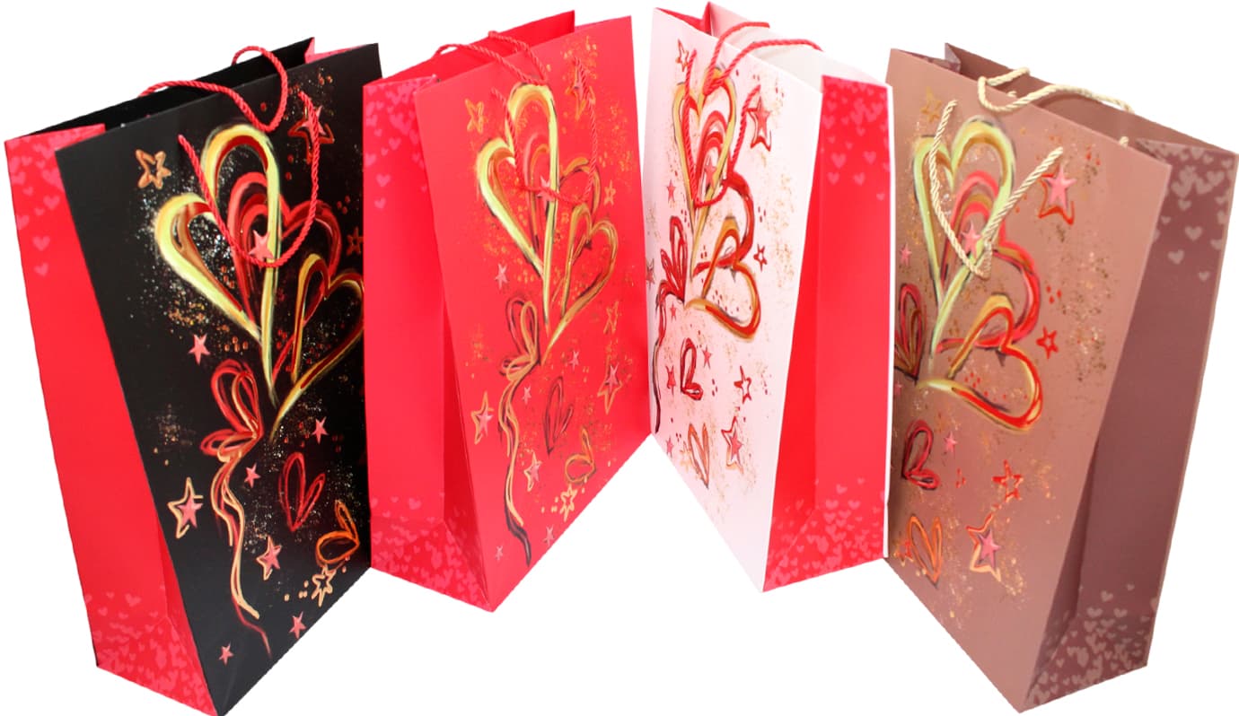 Пакет подарунковий папер. 26х32х10см тиснення фольгою BM.2000639/Buromax/(12)