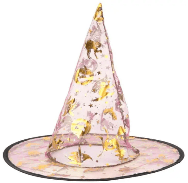 Капелюх відьми "Гарбузи" рожевий №210825-002