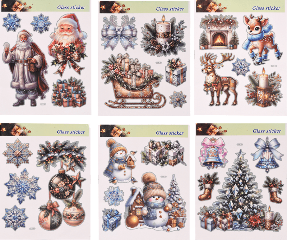 Наклейка новорічна для вікон "Santa&Co" 31х38см №R33999(12)