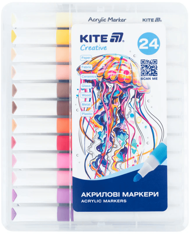 Набір маркерів акрил. "Kite" Creative Jumbo №K-1291 24шт