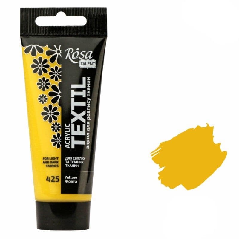 Краска акрил. для ткани "Rosa Talent" 60мл жёлтая №3352(4)