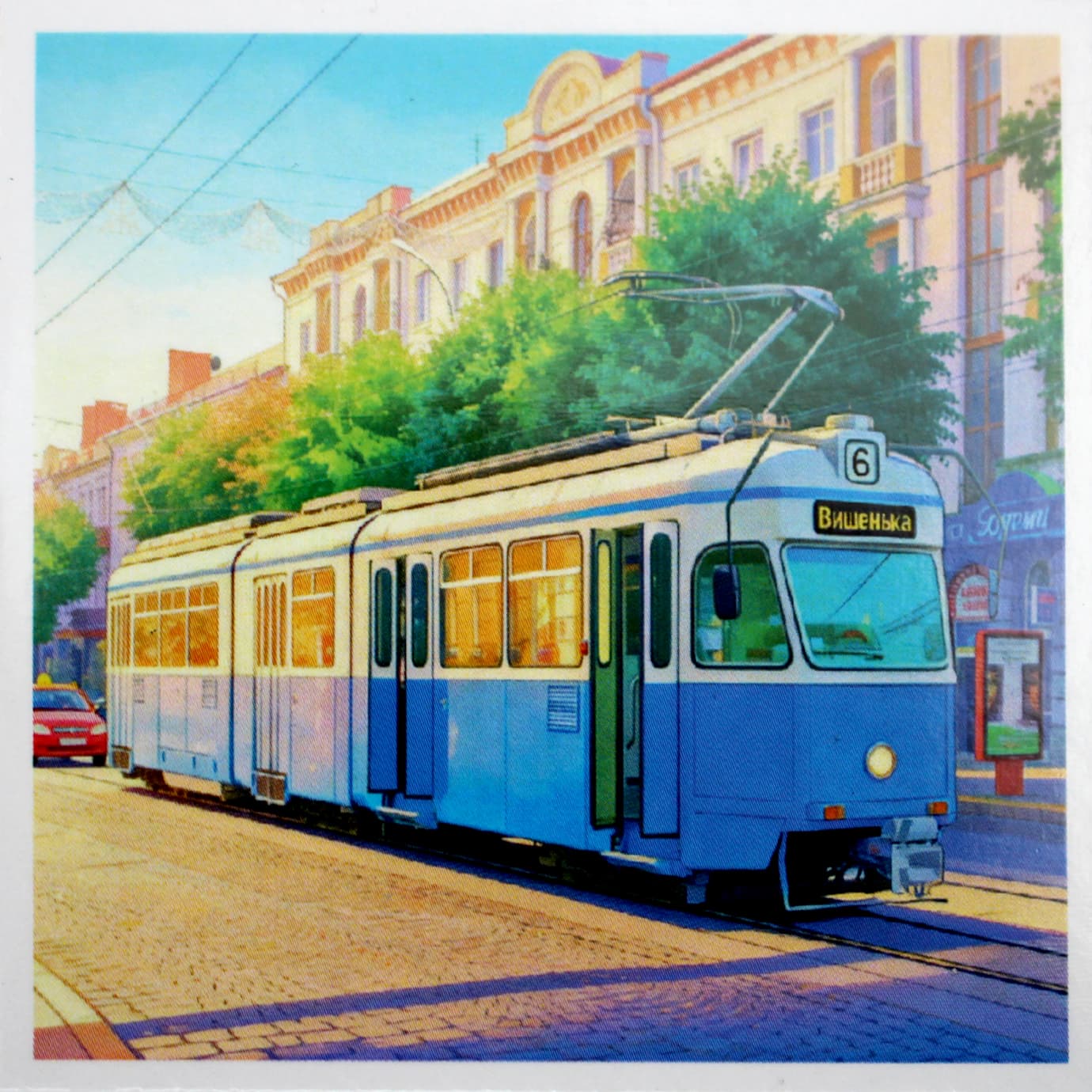 Магніт 7х7 №1 "Вінницький трамвай"/НСВ/