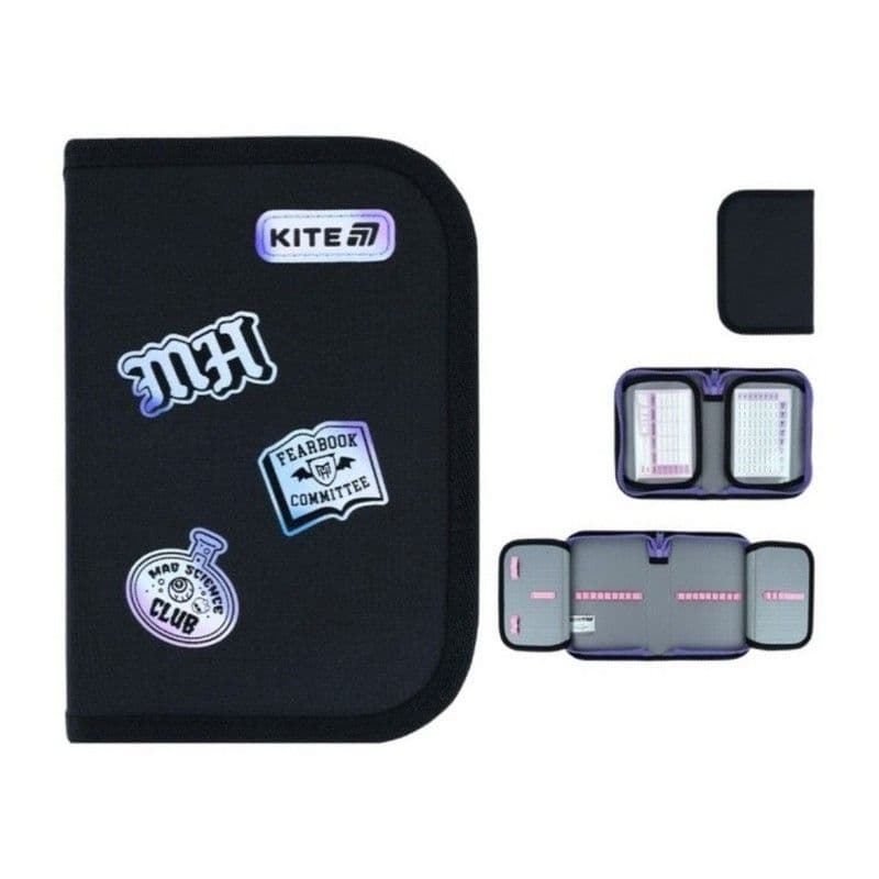 Пенал "Kite" Monster High 1від.,б/н,з 2 відворотами №MH26-622