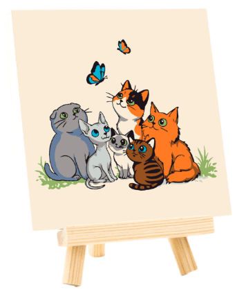 Набір картина за номерами,„Funny Cats“,15х15см,з мольбертом №N00014090/ROSA START/