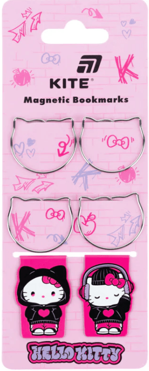 Набор закладок магнит."Kite" с фигурными скрепками Hello Kitty №HK26-495(24)