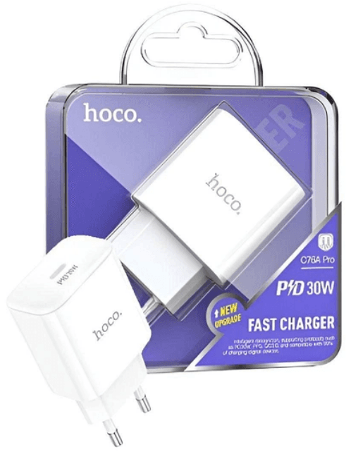 Зарядное устройство Hoco C76A быстрая зарядка 1Type-C 3A 20w white/Breidon/