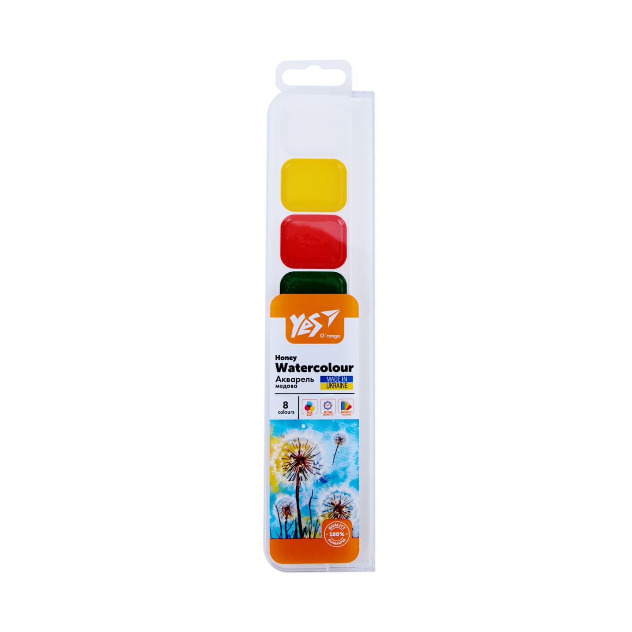 Акварель 8 цветн. "Yes" O'range Line медовые №110298 б/п(48)