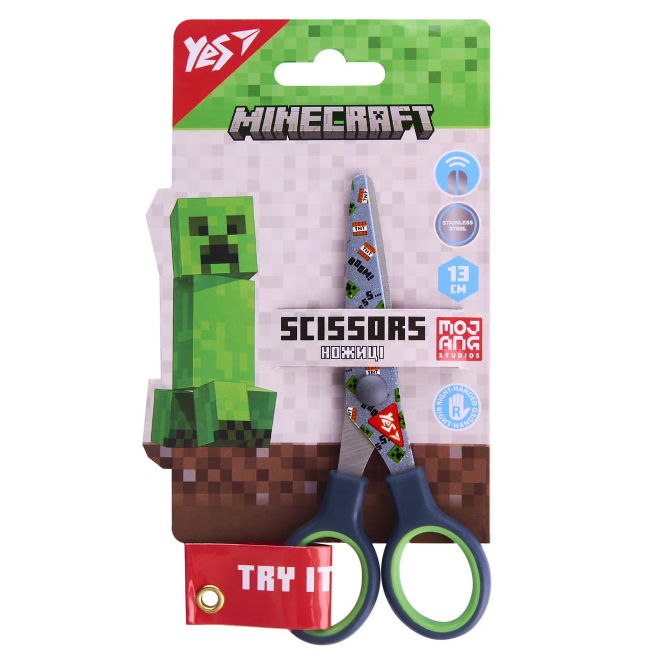 Ножиці дит. "Yes" №480470 Minecraft 13см з принтом на лезі(12)(360)