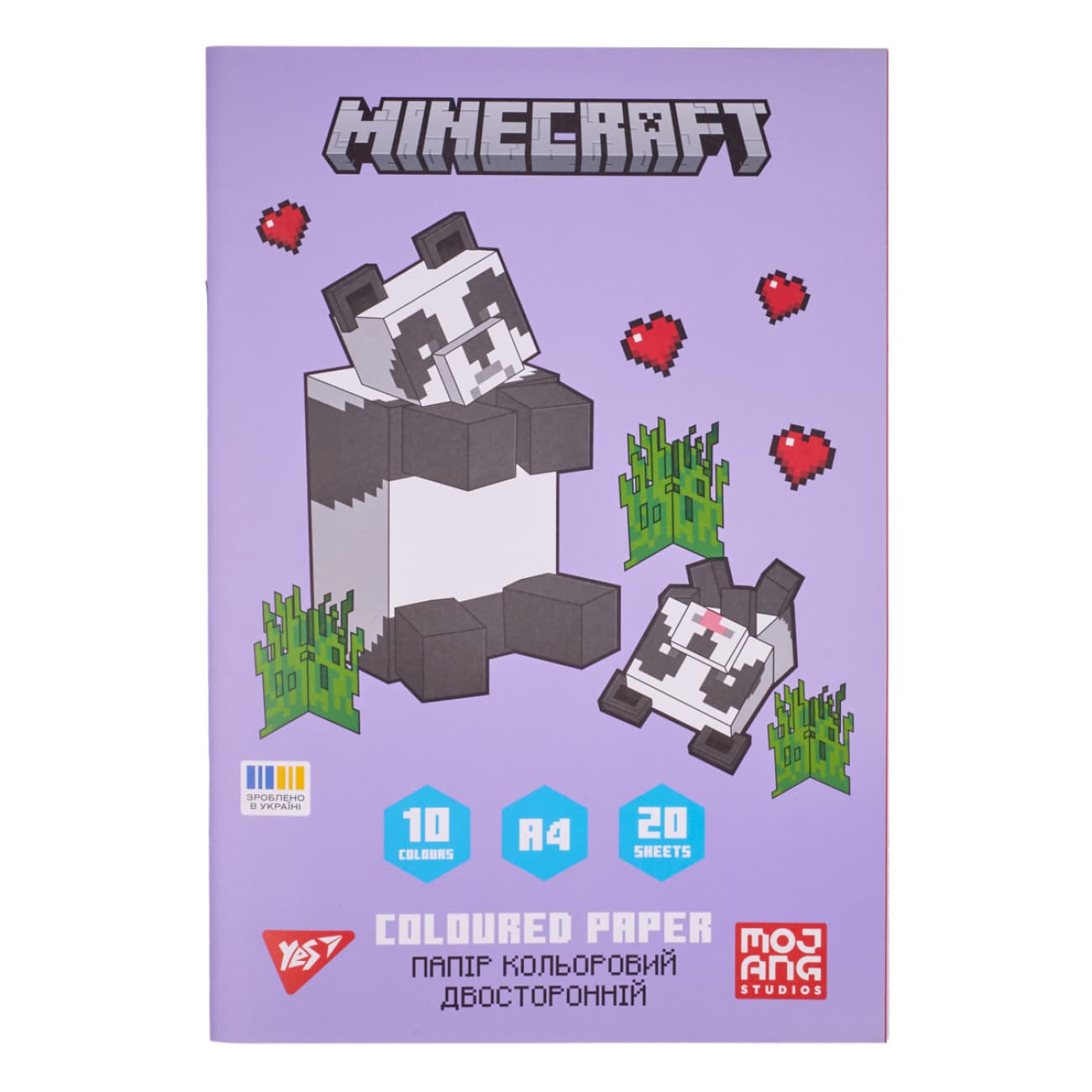 Бумага цветн. А4 двухстор. 20л./10цветн. Minecraft.Spring №955462/Yes/(50)