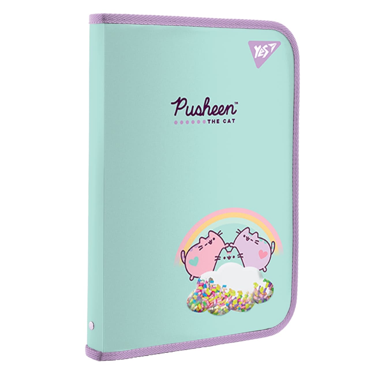 Папка "Yes" А4 №491559 "Pusheen" с бабл,пласт. на молн.(1)(48)