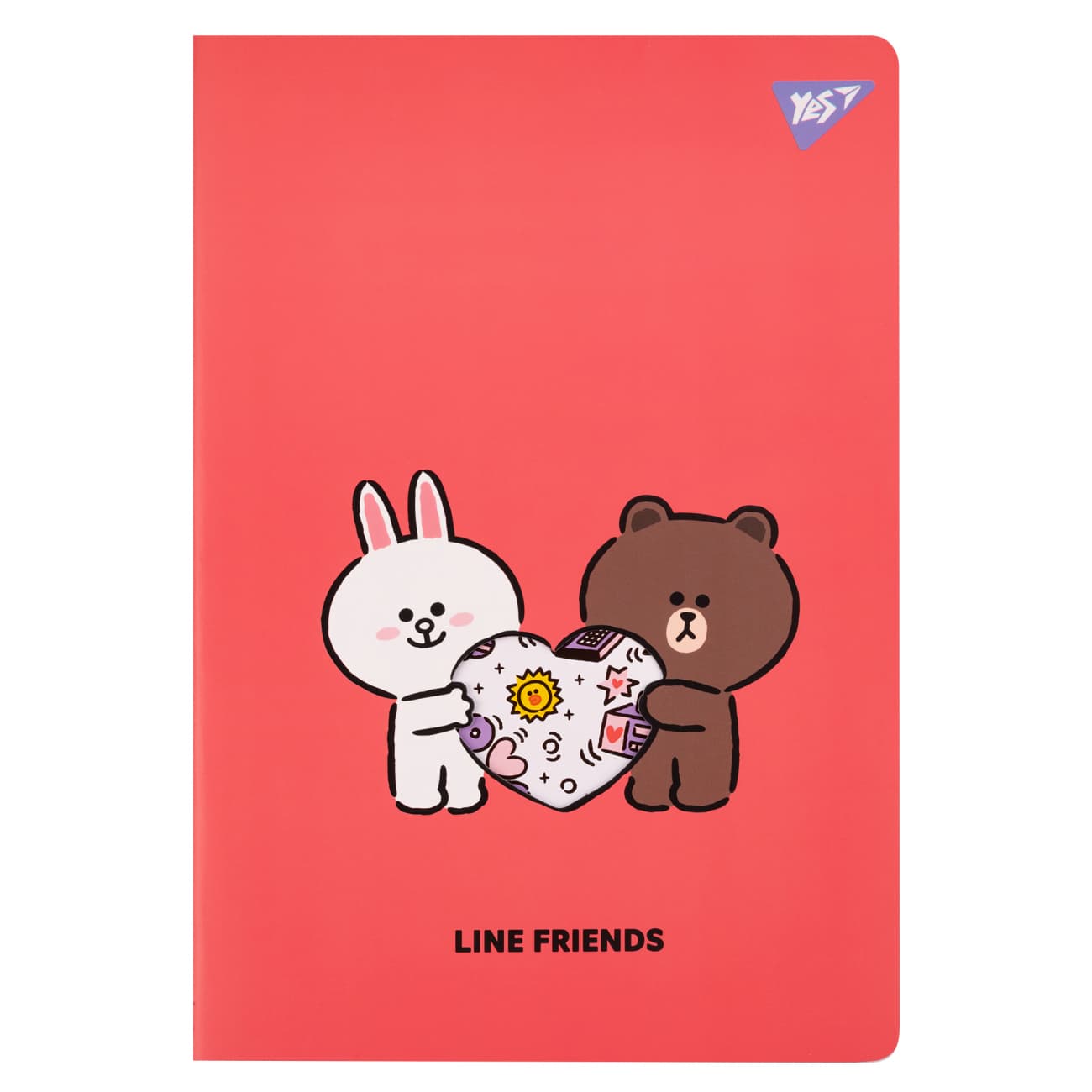 Зошит А4 40арк. кліт. пласт. обкл. з висічкою Line Friends №681843/Yes/(1)(20)(40)