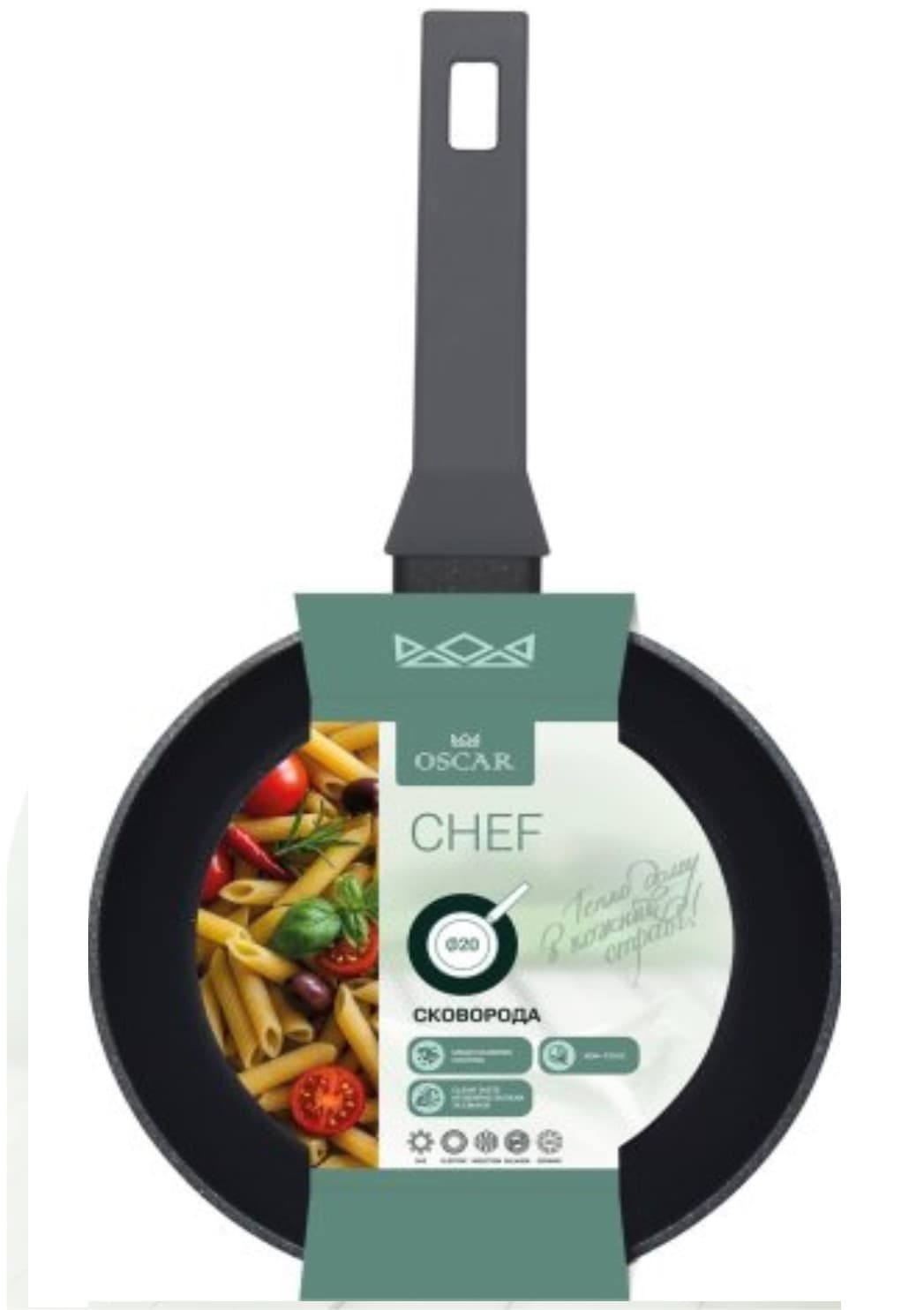 Сковорідка алюм. антиприг. покриття "Oscar Chef" 20см №OSR-1101-20/n