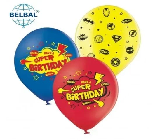 Кулька повітр. латексна 12"/30см "Super Birthday"/BelBal/(25)