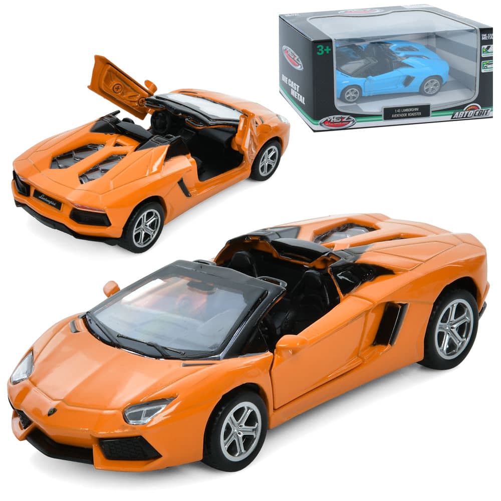 Машина метал. інер-а, "Автосвіт" Lamborghini Aventador (1:43) 11см,відч. двері №AS-3034