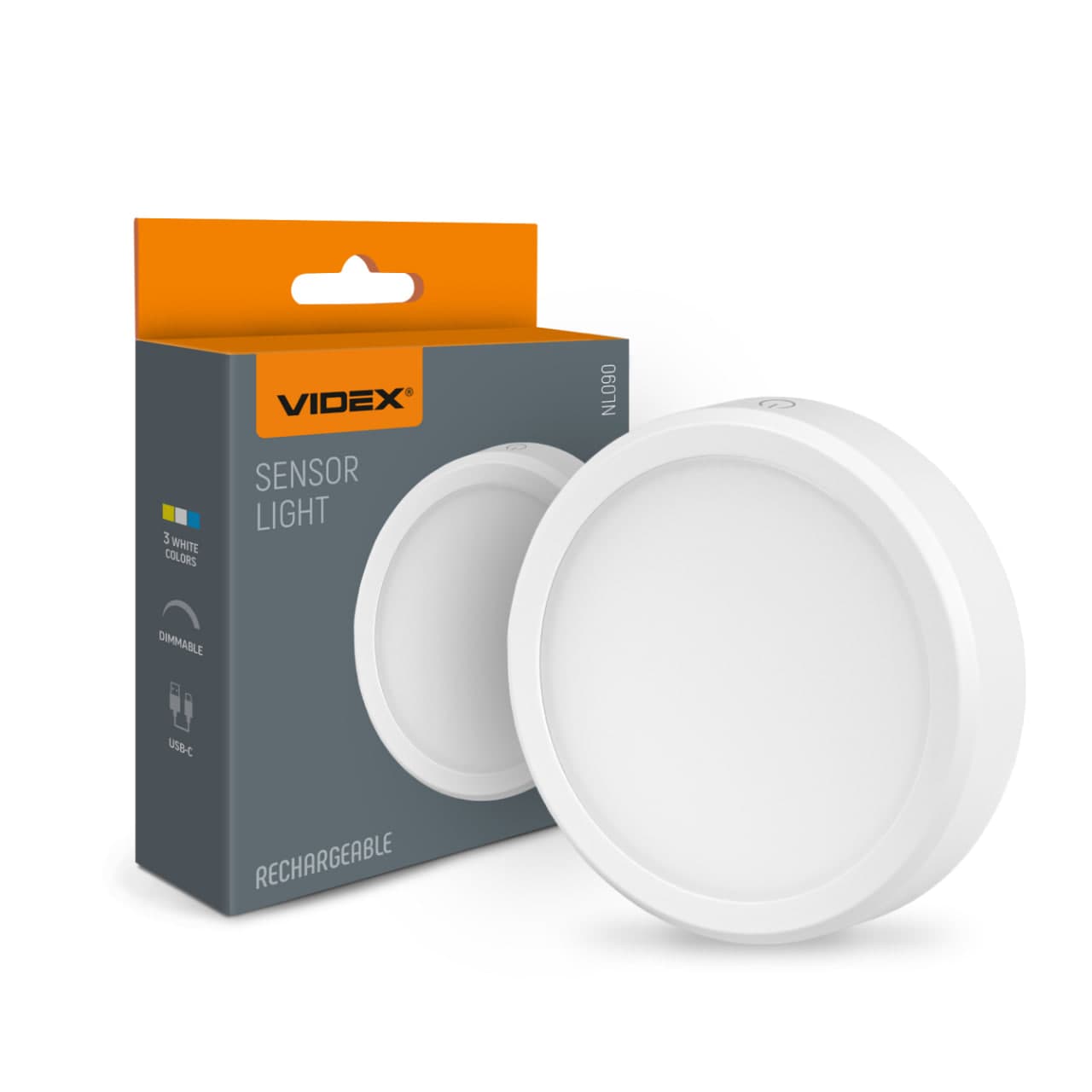 Світильник LED Videx 110+50Lm 3000K-6500K акумуляторний з датчиком руху ,white №VL-NL090W