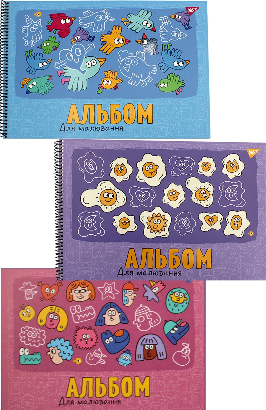 Альбом для рисов. на пруж. 20/100 А4 "Funny faces" УФ-выб. №130568/Yes/(3)(54)