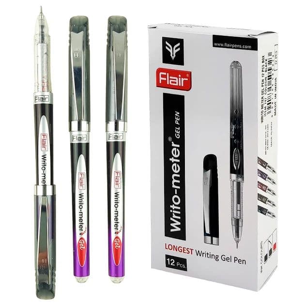 Ручка гелева Flair Writometer gel 0,5мм чорна (12) (144) (1152) 747A=825